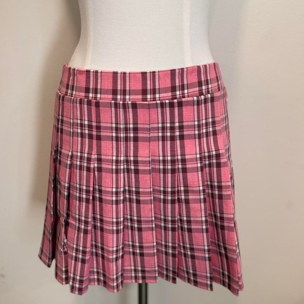 Pink‎ Plaid Pleated Mini Skirt 💖✨